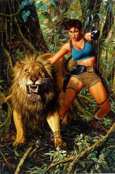 León Painting - Lara y el león